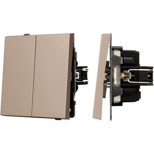 Механизм выключателя двухклавишный непроходной SWT-TENDO-MK02-PL-GD (230V, 10A) (Arlight) 054061