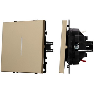 Выключатель ARL NOBE 1 кл подсветка софт-тач золотой песок SWT-MK01-SFPL-L-GD (250V, 10A) (Arlight,) 054259(1)