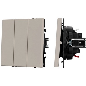 Механизм выключателя трехклавишный непроходной SWT-NOBE-MK03-SFPL-CA (230V, 10A) (Arlight, Кашемир) 061797