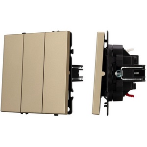 Механизм выключателя трехклавишный непроходной SWT-NOBE-MK03-SFPL-GD (230V, 10A) (Arlight, Золотой песок) 061798