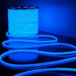 Светодиодная лента LS003 220V IP67 Elektrostandard Гибкий неон 9,6W 144Led 2835 круглый синий, 50 м