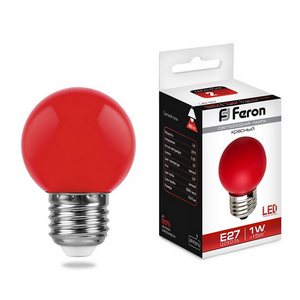 Лампочка светодиодная груша E27 1W 80lm Feron 25116