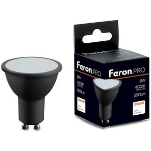 Лампа светодиодная MR16 рефлекторная 8W 175-265V GU10 4000К Feron LB-1608 48959