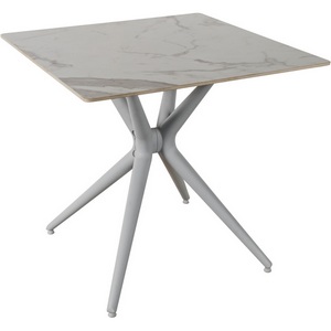 Стол обеденный JET CERAMIC квадратный 80*80 (Термопластичный полимер, Серый) RF Grigio Statuario 80x80 (квадратная столешница)