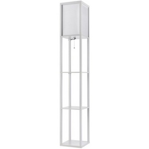 Торшер колонна с полкой Lumion Practic 8089/1F белый, дерево/текстиль Е27 1*60W 220V
