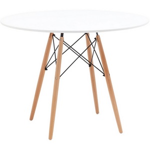 Стол  Eames DSW NEW D100  (круглая столешница, 4 ножки)