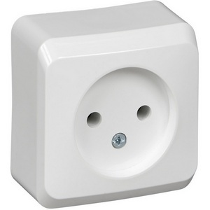 Розетка накладная без заземления (белый) Systeme Electric Этюд PA16-001B