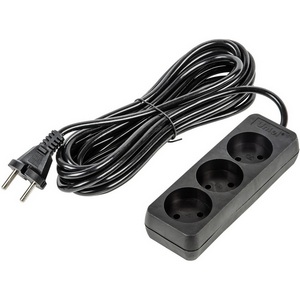 Удлинитель шнур 5м., 3 гнезда, 10A, б/з. черный Uniel Ultra S-CU3-5 BLACK