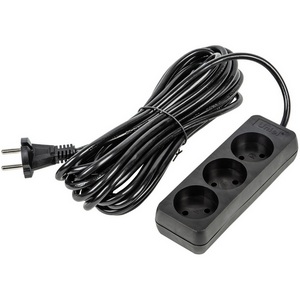 Удлинитель шнур 7м., 3 гнезда, 10A, б/з. черный Uniel Ultra S-CU3-7 BLACK