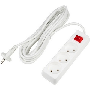 Удлинитель шнур 7м., 3 гнезда, 10A, б/з. белый Uniel Ultra S-CU3-7B WHITE