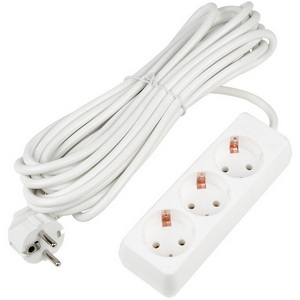 Удлинитель шнур 7м., 3 гнезда, 16A, с/з. белый Uniel Ultra S-GCU3-7 WHITE