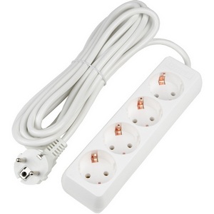 Удлинитель шнур 5м., 4 гнезда, 16A, с/з. белый Uniel Ultra S-GCU4-5 WHITE
