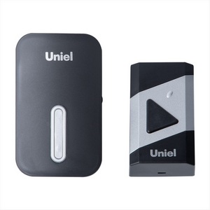 Звонок электронный 220В черный с серебристым Uniel UDB-095W-R1T1-38S-BL/SL