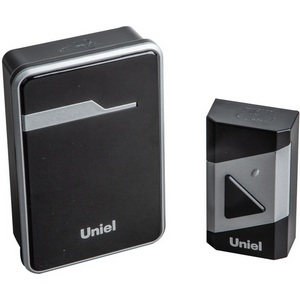 Звонок беспроводной черный с серебристым Uniel UDB-016W-R1T1-38S-150M-BL/SL