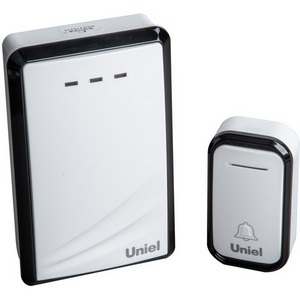 Звонок беспроводной белый с черным Uniel UDB-017W-R1T1-38S-150M-WH/BL