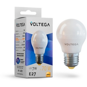 Светодиодная лампа Simple Globe 7W 3000K E27 Voltega Globe E27 7W 7243