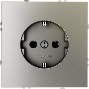 Розетка встраиваемая с заземлением (шелк) IP30 Voltum S70 VLS040104