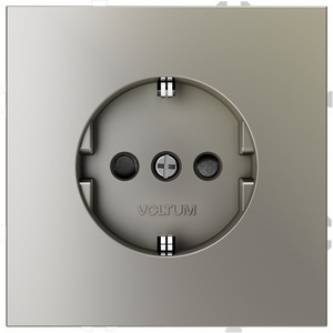 Розетка встраиваемая с заземлением и шторками (шелк) IP30 Voltum S70 VLS040204