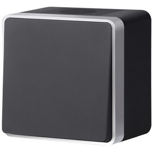 Выключатель одноклавишный влагозащищенный Gallant Werkel W5010234 (черный с серебром)