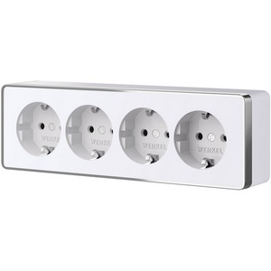Розетка четверная с заземлением и шторками Gallant белая Werkel W5072210 (a071252)