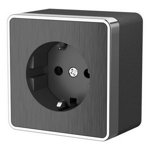 Розетка накладная с заземлением Gallant (графит рифленый) Werkel W5071004 (a051339)